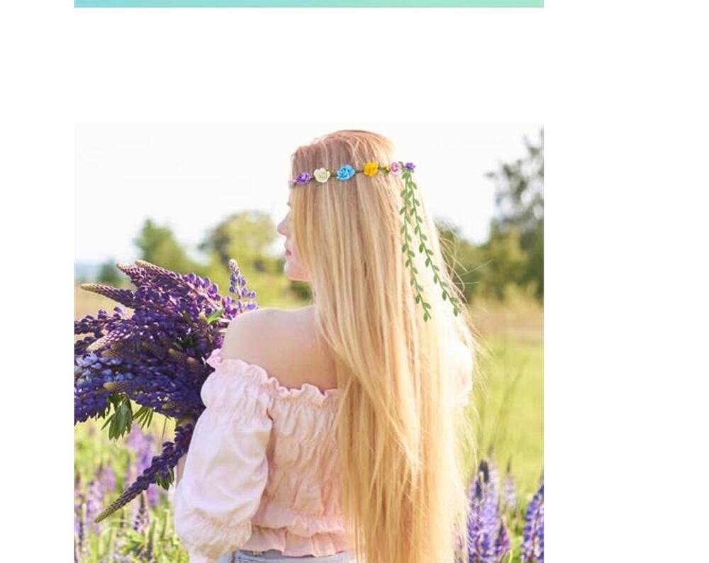 16-Artificial Flower Crown Headbands Floral Garland Party Wedding Festival NEW